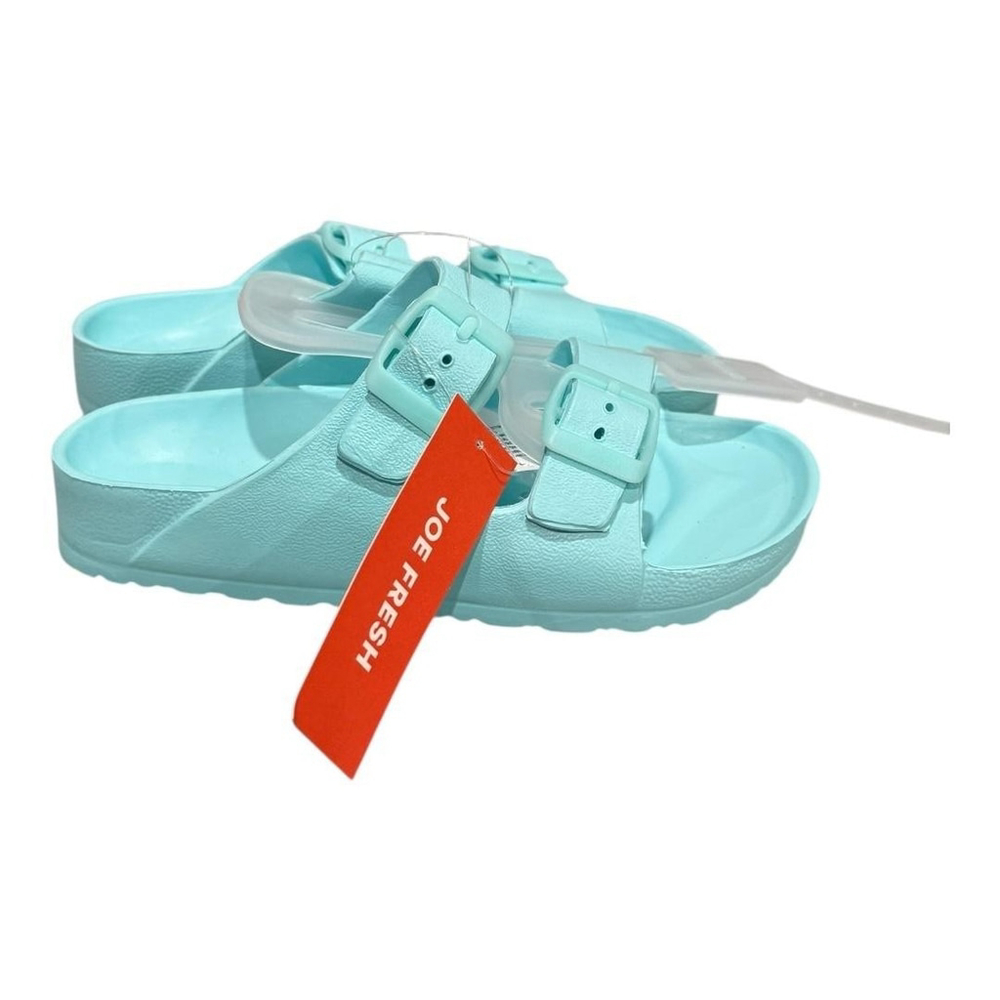Joe Fresh Slide Sandals Unisex Kids Size 12-13 Blue Buckle Water Shoes